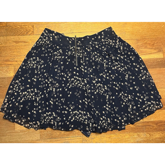 For Cynthia Navy Sheer Lined Skirt Fit & Flare Boho Birds Formal Large MSRP $68 - Picture 13 of 13